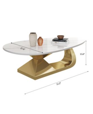 Sintered Stone Coffee Table with Stainless Steel Base