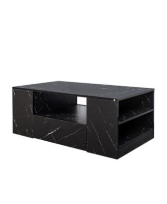 LED Coffee Table with Storage & Shelf