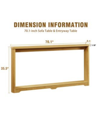 + 70" + Wood + Corrugated Design + Console Table