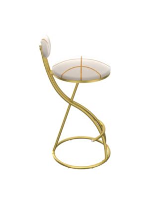  Stripe Velvet Bar Stools Set of 2