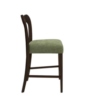 Streamdale Counter Stool Without Arm(dark brown+green) Set of 2