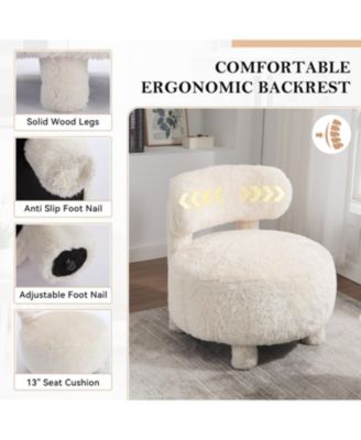  Fur Fabric Accent Chair