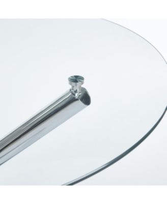  Chrome Glass Dining Table - Modern Kitchen/Living Room Table 110cm