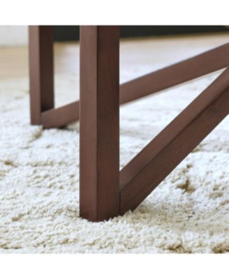 Modern Wood Base, Round Top Glass Coffee Table