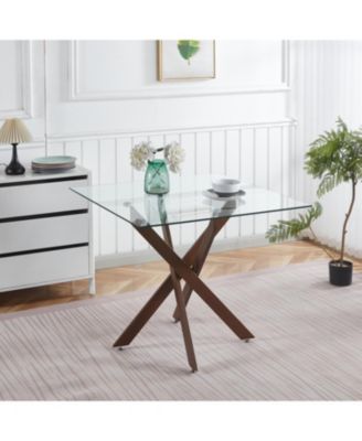 Modern Glass Top Dining Table