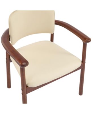 2-Pack Dining Chairs, Rubber Wood, PU Foam Seat