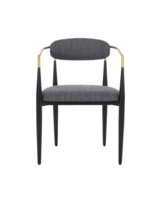 Modern Gold Accent Upholstered Dining Chairs (Set of 2)