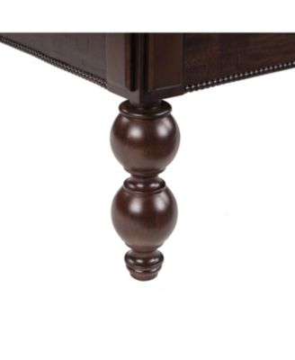 Streamdale Espresso Rectangular Coffee Table with Drawer & Wood Legs