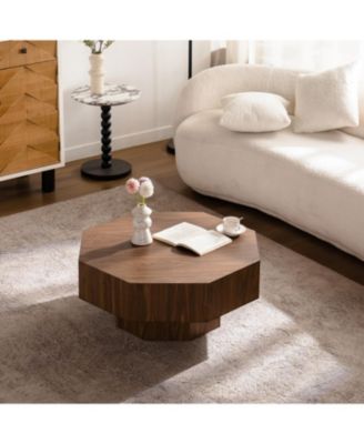 30.5" Walnut Octagon Coffee Table - Living Room/Office