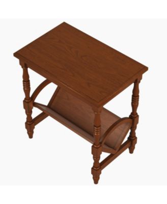 Classic Wooden Side Table with Magazine Rack