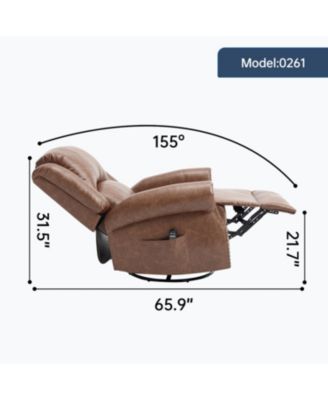 + 1 Pc. + Fabric + Heat Massage, Swivel + Rocker Recliner Chair