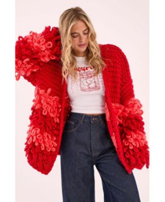 Women's Extreme Stripe Loopy Cardigan