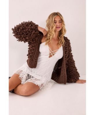 Women's Chunky Loop Yarn Knitted Cardigan Sweaters