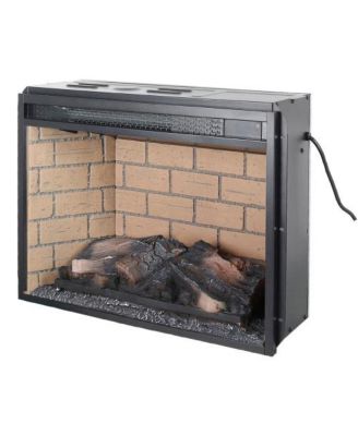 23 inch infrared quartz heater fireplace insert -woodlog version with brick