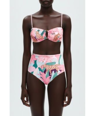 Women's Jungle Rose Reversible Square Bandeau Top