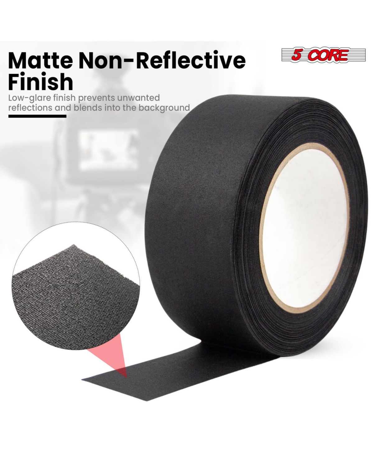 5 Core Gaffers Tape 2" 30 Yards 4Pcs No Residue Water Resistant Matte Heavy Duty