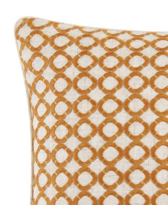 Bronte Square Floral Embroidery Decorative Pillow, 16" x 16"