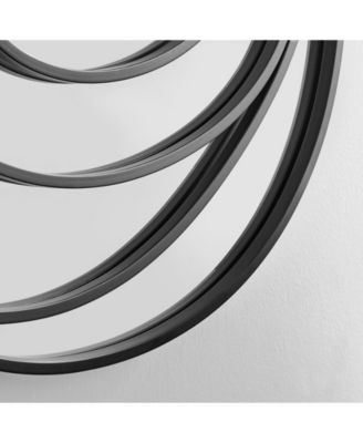 Sonya 25.5-inch Contemporary Continuous Circles Wall Mirror with Black Iron Accents