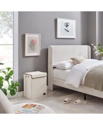 Collapsible Corduroy Laundry Hamper Storage