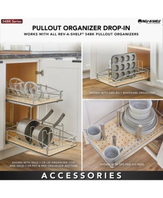 Two-Tier Solid Bottom Pullout Base Cabinet Organizer, 54BK-18SC-2-1