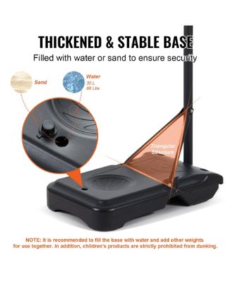 32-Inch Adjustable Basketball Hoop, 5–7 ft Portable Backboard System with Wheels and Fillable Base