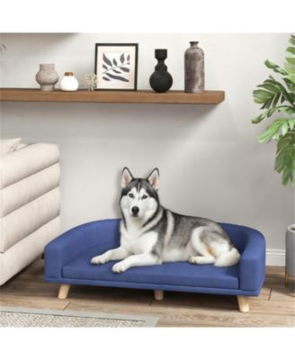 Pet Sofa Couch Bed with Washable Cushion for Large Dogs, Cats in Blue