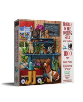 Trouble in the Potting Shed 1000 piece Jigsaw Puzzle for Adults
