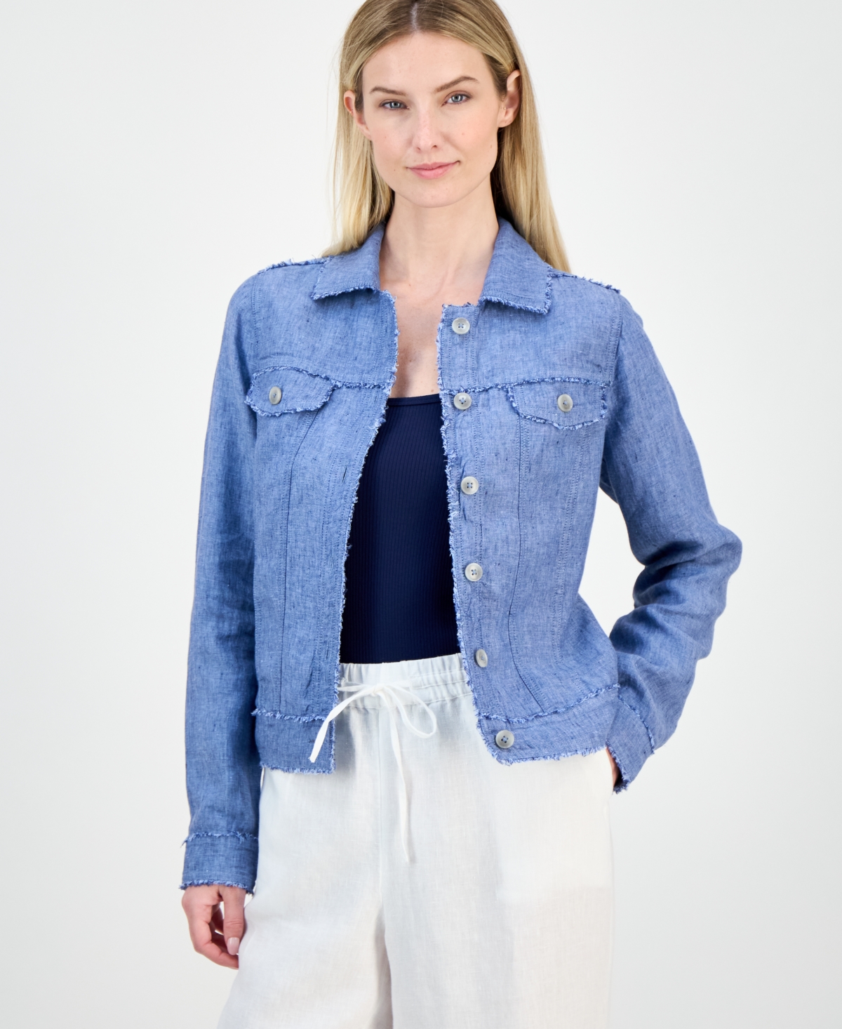 Charter Club Women's 100% Linen Jacket, Created for Macy's