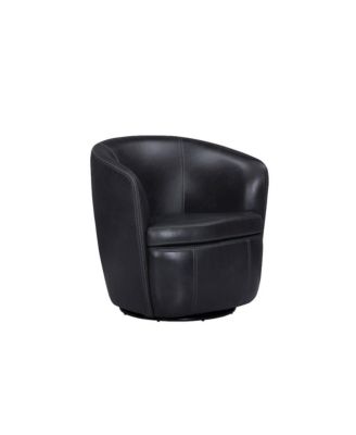 Barolo - Vintage Onyx 100% Italian Leather Swivel Club Chair