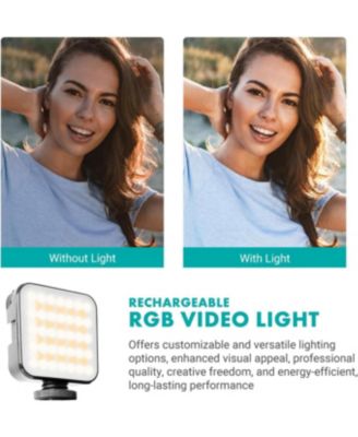 iVlogger-PRO Wireless Vlogging Kit for iPhone/Android with Dual Wireless Mics, RGB Light, Tripod + More