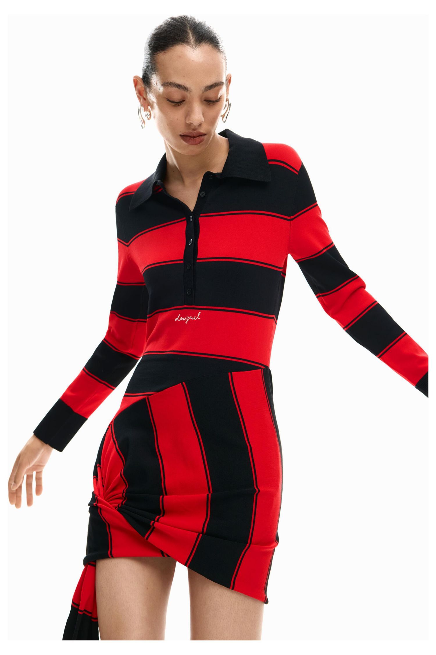 Women's Draped Polo Dress