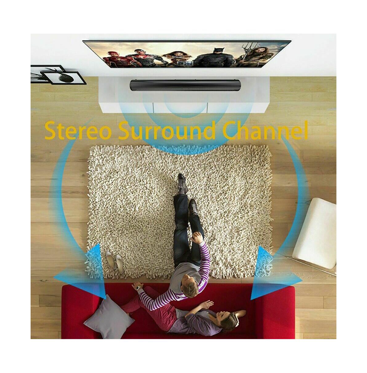 Artudatech 4-Speaker Sound Bar with Wireless Bass, Bluetooth 5.0, Tws & Multiple Inputs