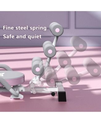 Foldable Ab Machine with Twisting & Crunching, Core Trainer with Adjustable Height and Back Support