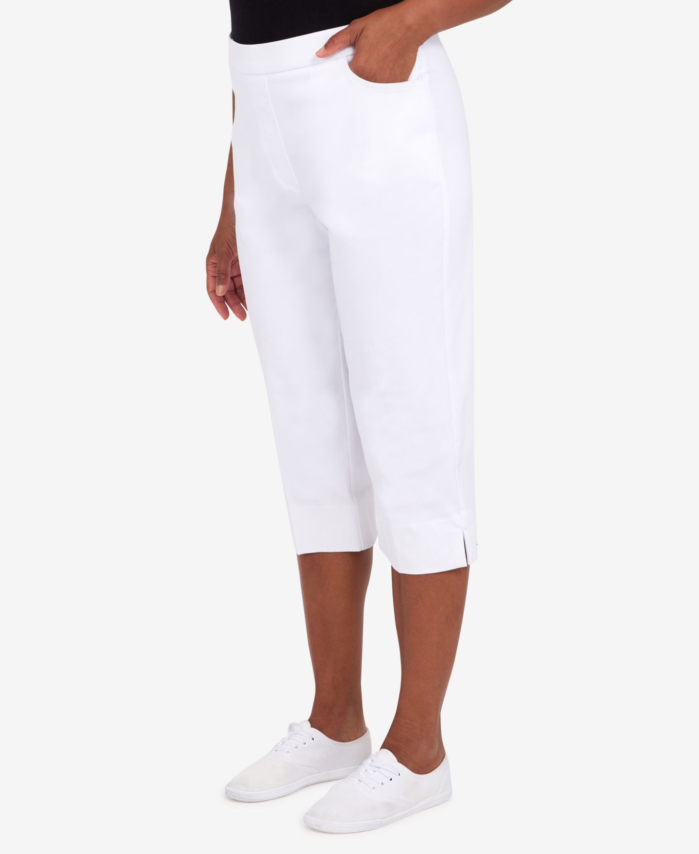 Женские брюки Alfred Dunner Petite Classic Allure Stretch Clamdigger, цвет: Чёрный — фото 20