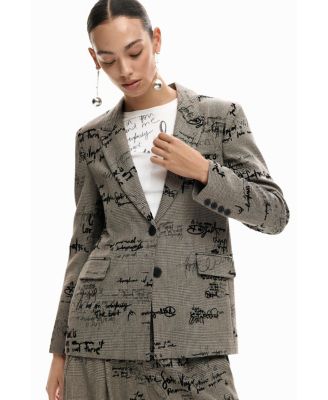 Women's Blazer with lettering and checks