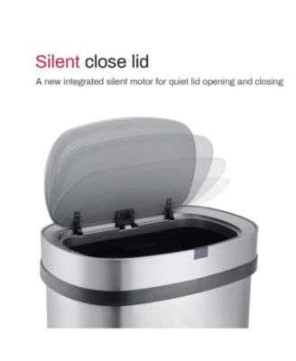 18 Gallon Stainless Steel Oval Motion Sensor Trash Can for Kitchen