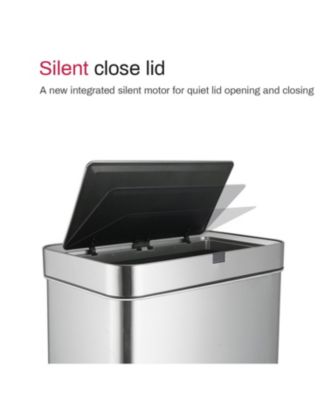 18 Gallon Stainless Steel Rectangular Motion Sensor Trash Can for Kitchen