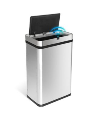 16 Gallon Stainless Steel Rectangular Motion Sensor Trash Can