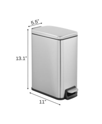 1.6 Gallon Rectangular Step-on Trash Can Set