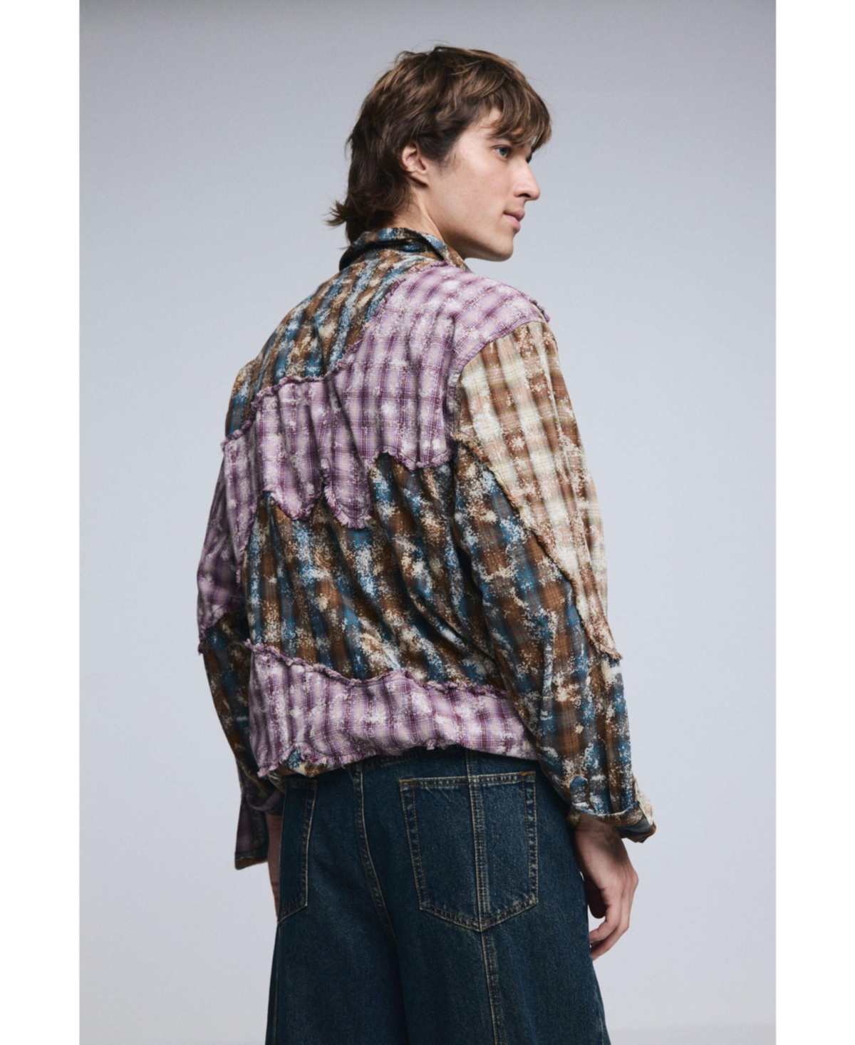 Desigual Men's Long-sleeved checked patch shirt
