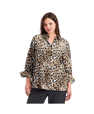 Women's Plus Size Button Front Blouse