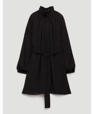 Women's Diamante Gathered Neck Mini Dress