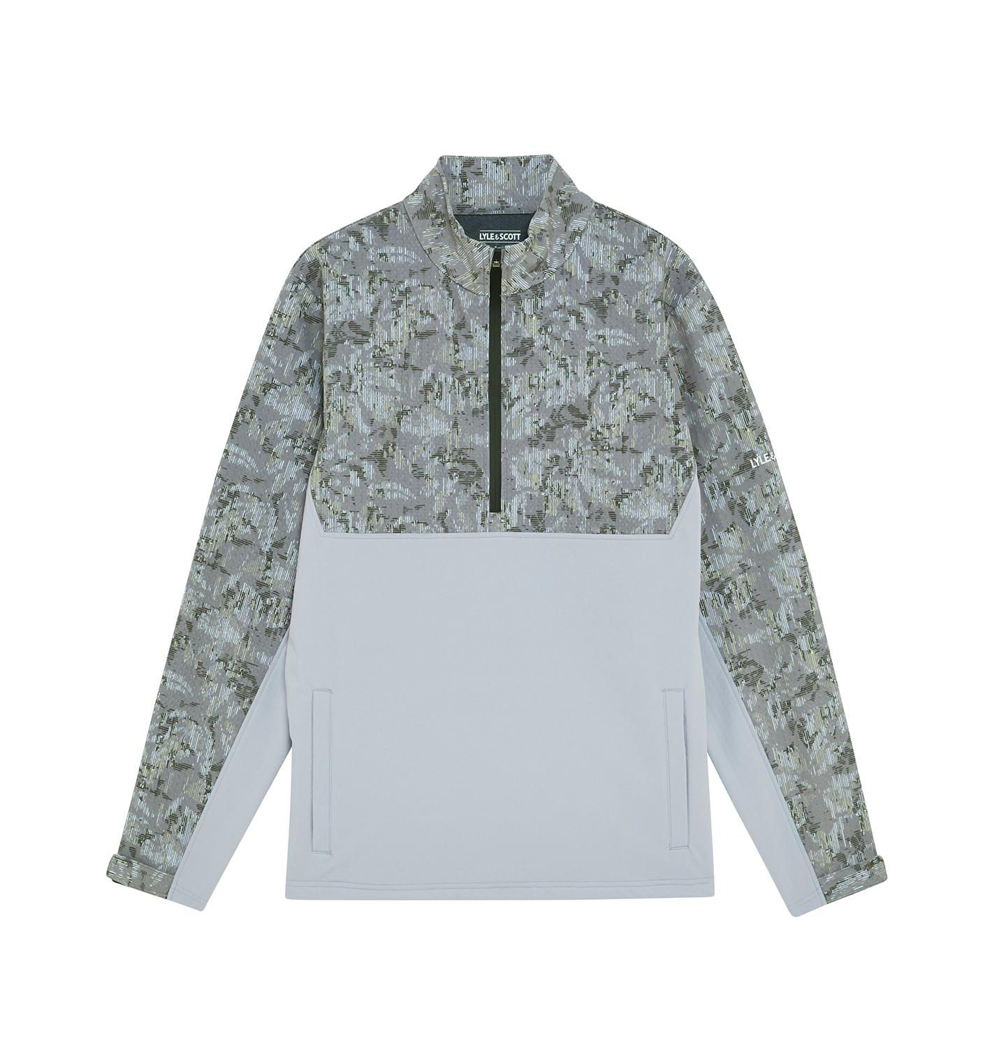 Мужская куртка Lyle & Scott Golf Printed Half Zip Windjammer, цвет: Железный / Угольно-чёрный — фото 2