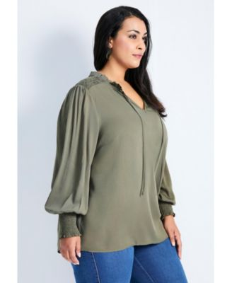 Women's Abby Blouson Sleeve Blouse