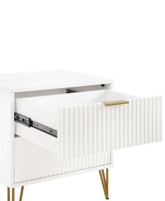 Dumbo Fluted 2-Drawer Wood Nightstand, Set of 2