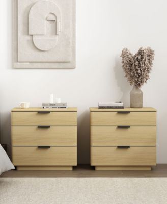 Payton 3-Drawer Wood Nightstand, Set of 2