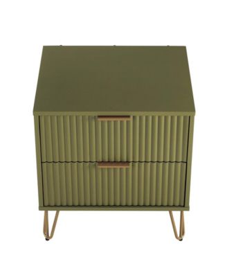 Dumbo Fluted 2-Drawer Wood Nightstand, Set of 2