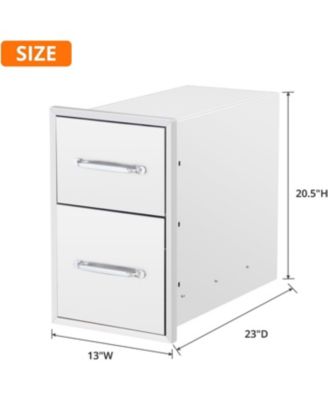 Outdoor Kitchen Drawers, Stainless Steel with Paper Towel Holder, Smooth Glide, Durable BBQ Storage