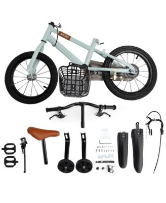 14/16 Inch Kids Bike for Ages 3-9 with Training Wheels, Dual Brakes & Anti-Pinch Chain Cover for Full Protection
