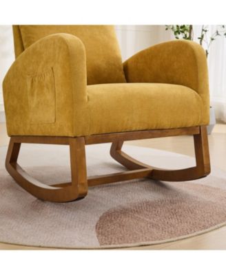  Rocking Glider Chair with High Back & Pocket